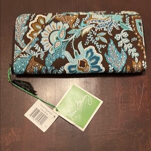 Vera Bradley Blue and Brown Floral Wallet